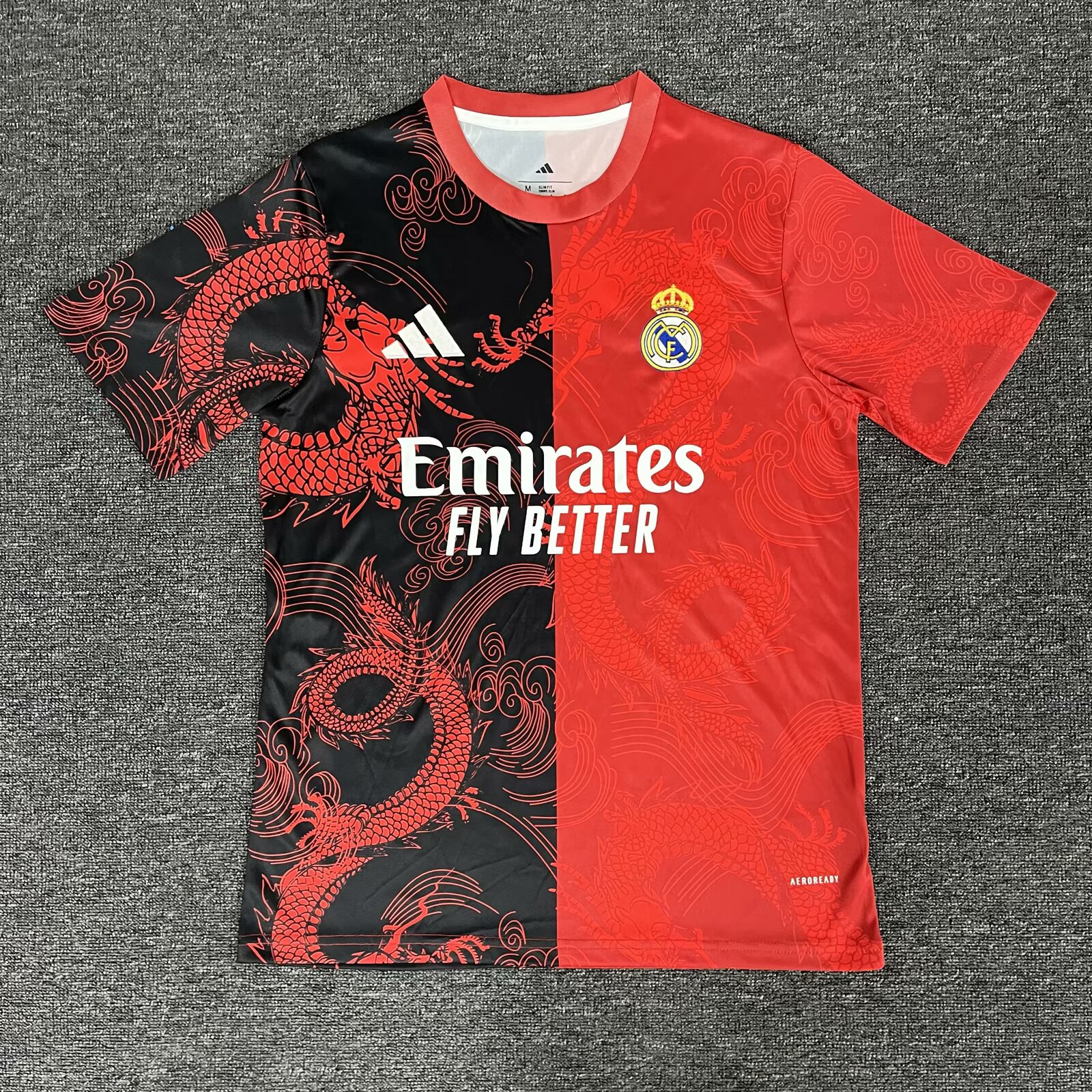 2025/2026 Real Madrid Dragon pattern Red and Black Football Jersey AAA fan-grade