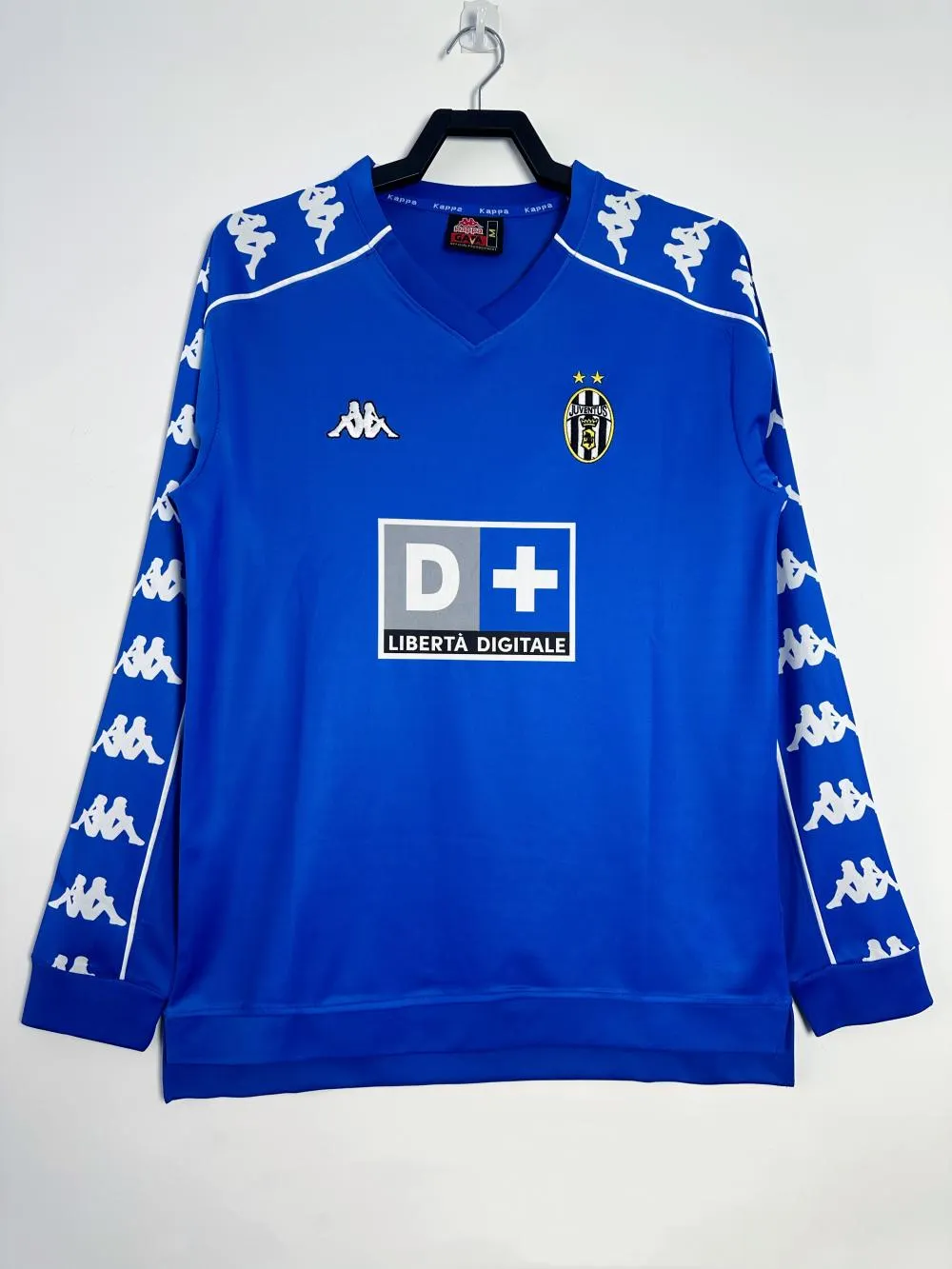 1999/2000 Retro Manga Longa Juventus Away Camisa de Futebol Qualidade Tailandesa