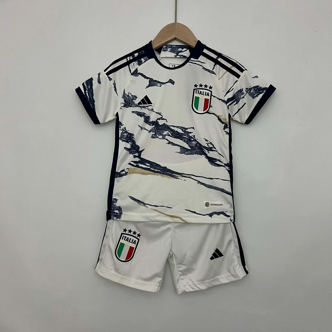 2023 Italy Away Soccer Shirt Kids Size — main view