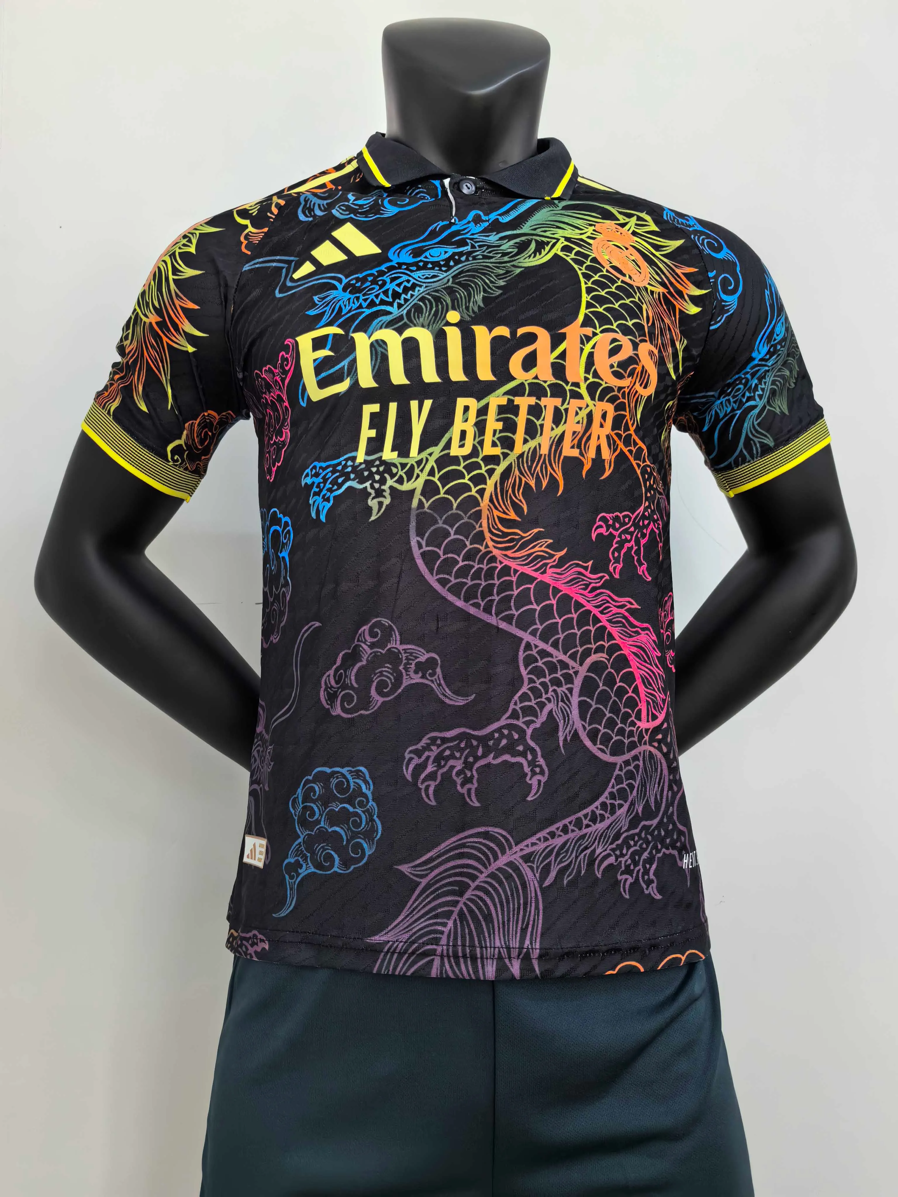 2025/2026 Player Version Real Madrid Colorful Dragon Black Special Edition Football Jersey AAA fan-grade