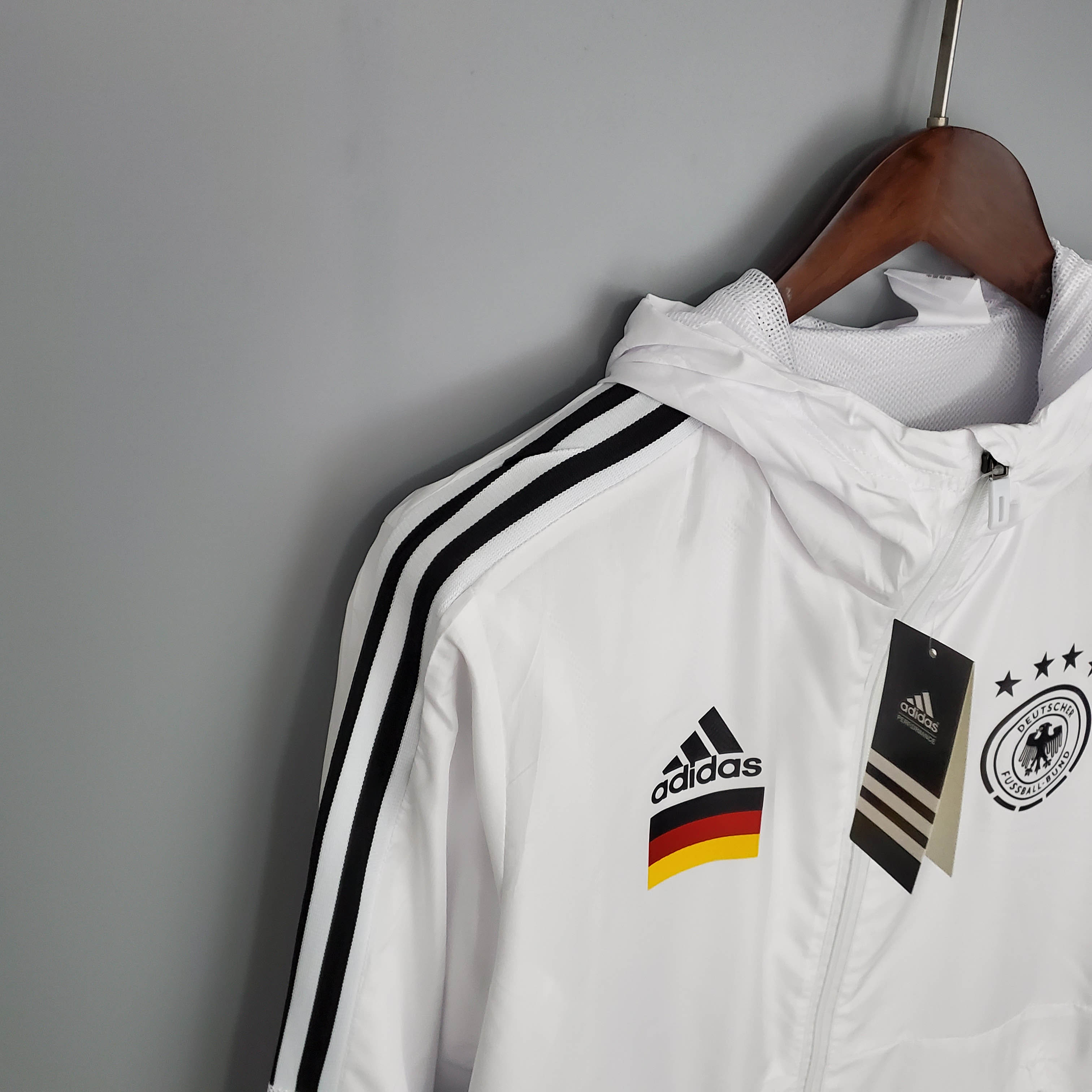2021 Windbreaker Soccer Jersey Germany White — view 6