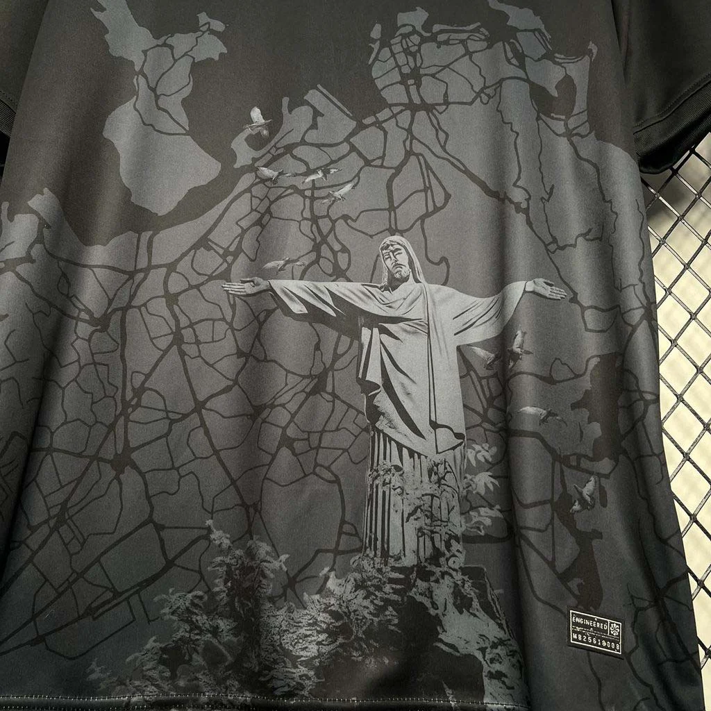 2024 Brazil Special Edition Jesus Black Football Shirt view 5