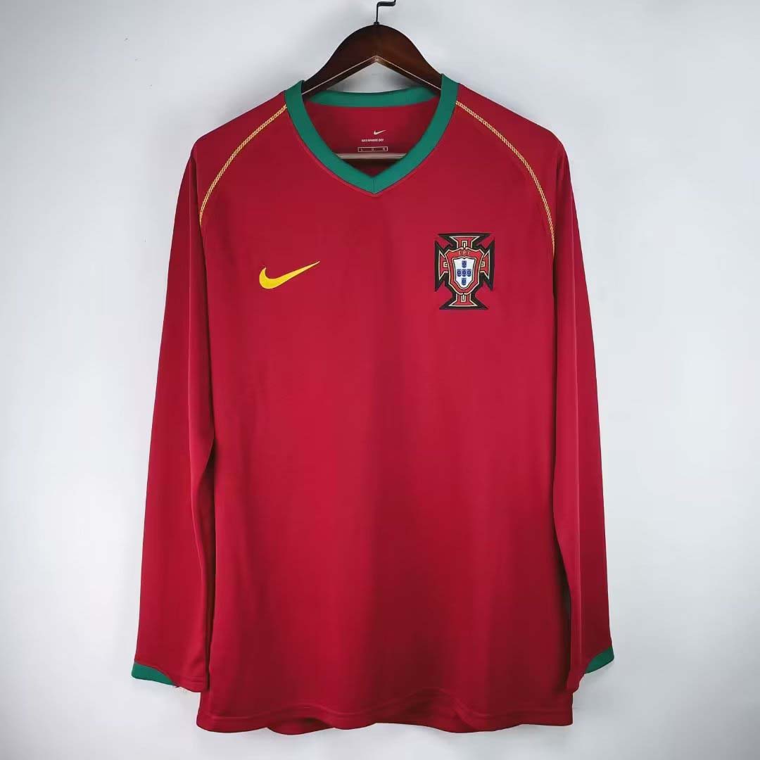 2006 Retro Long Sleeve Portugal Home Football Shirt — main view