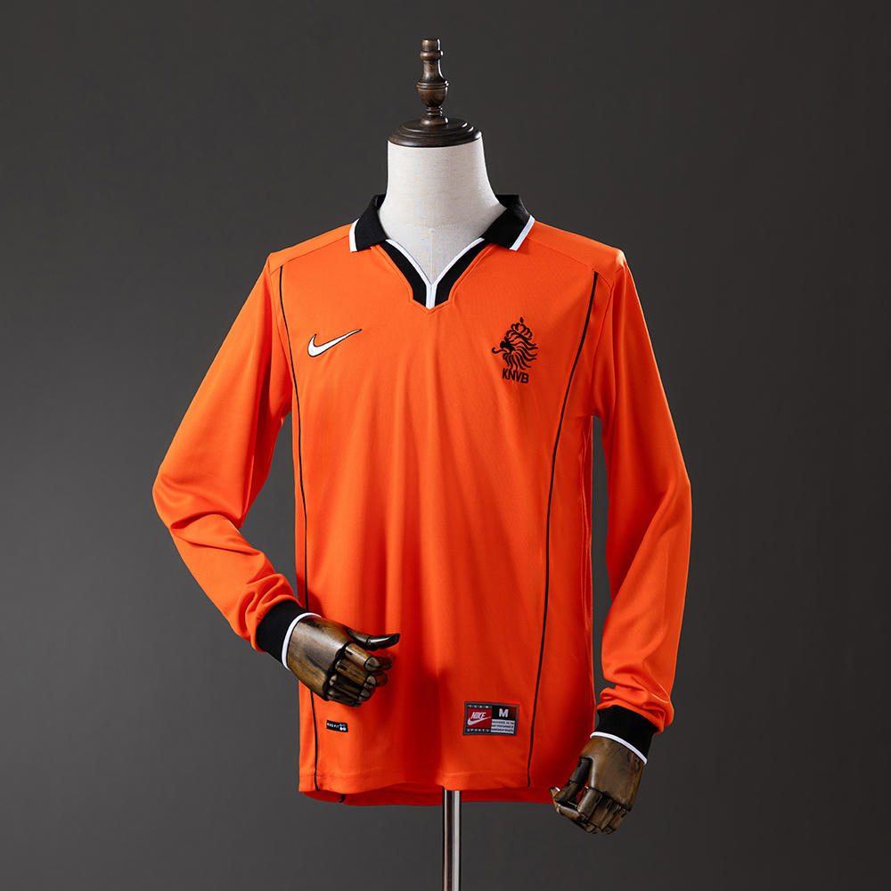 1998 Retro Netherlands National Team Home Long Sleeve Jersey AAA fan-grade