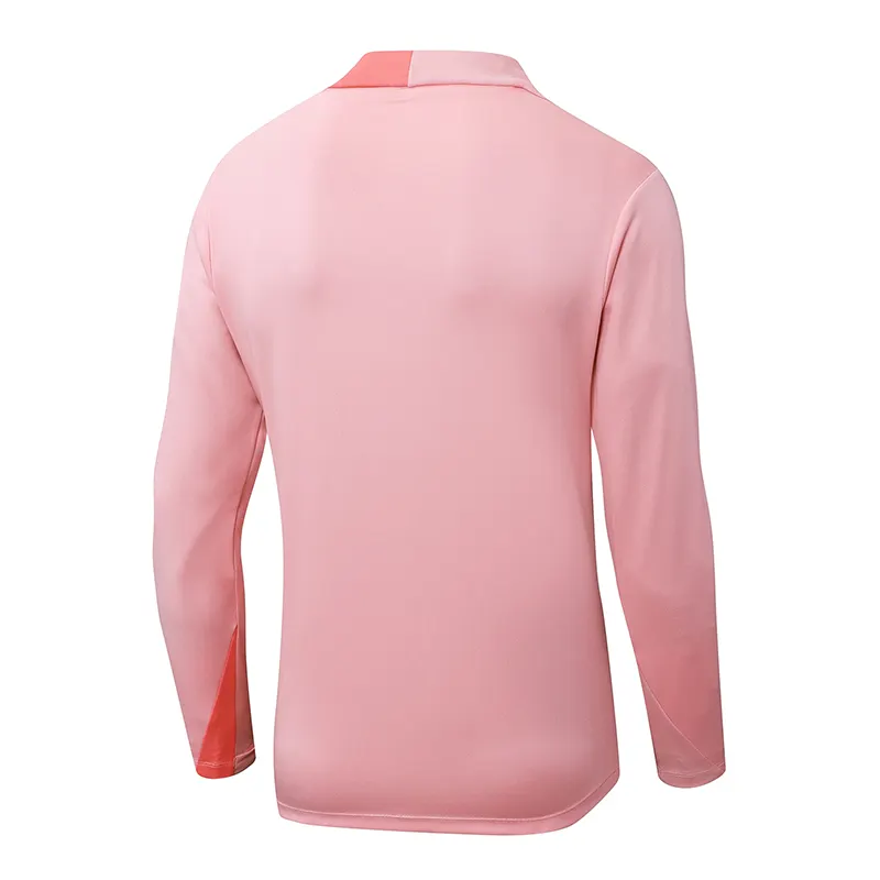 2025/2026 Barcelona Half-Pull Training Suit pink Jersey Set — view 4