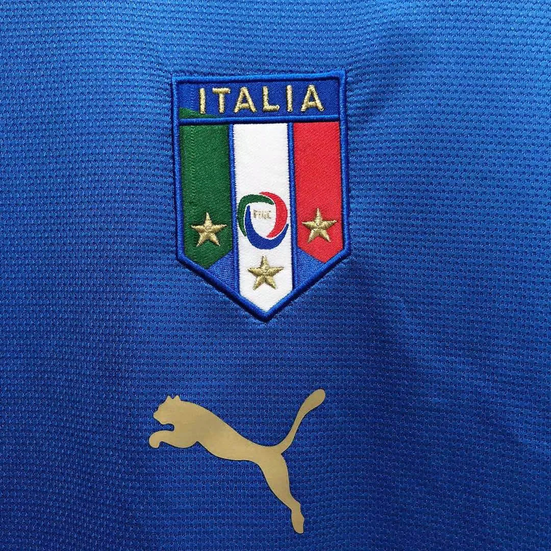 2006 Retro Italy Home Soccer Shirt — view 4