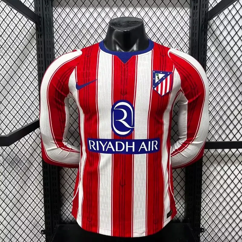 2026/2027 Long Sleeve Player Version Atletico Madrid Home Football Jersey 1:1 Thai Quality