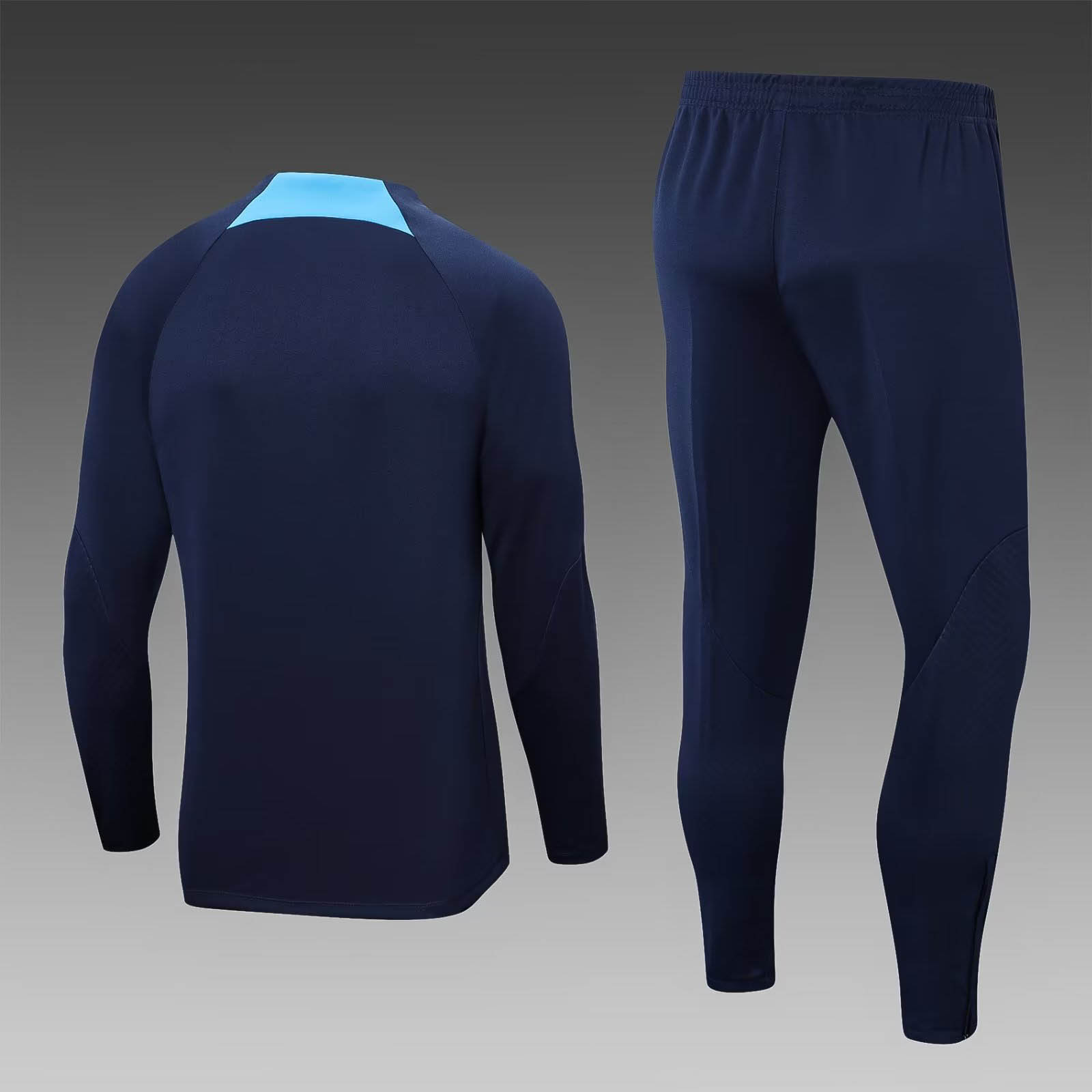 2022/2023 Barcelona Half-Pull Training Suit Dark Blue Jersey Set — view 2