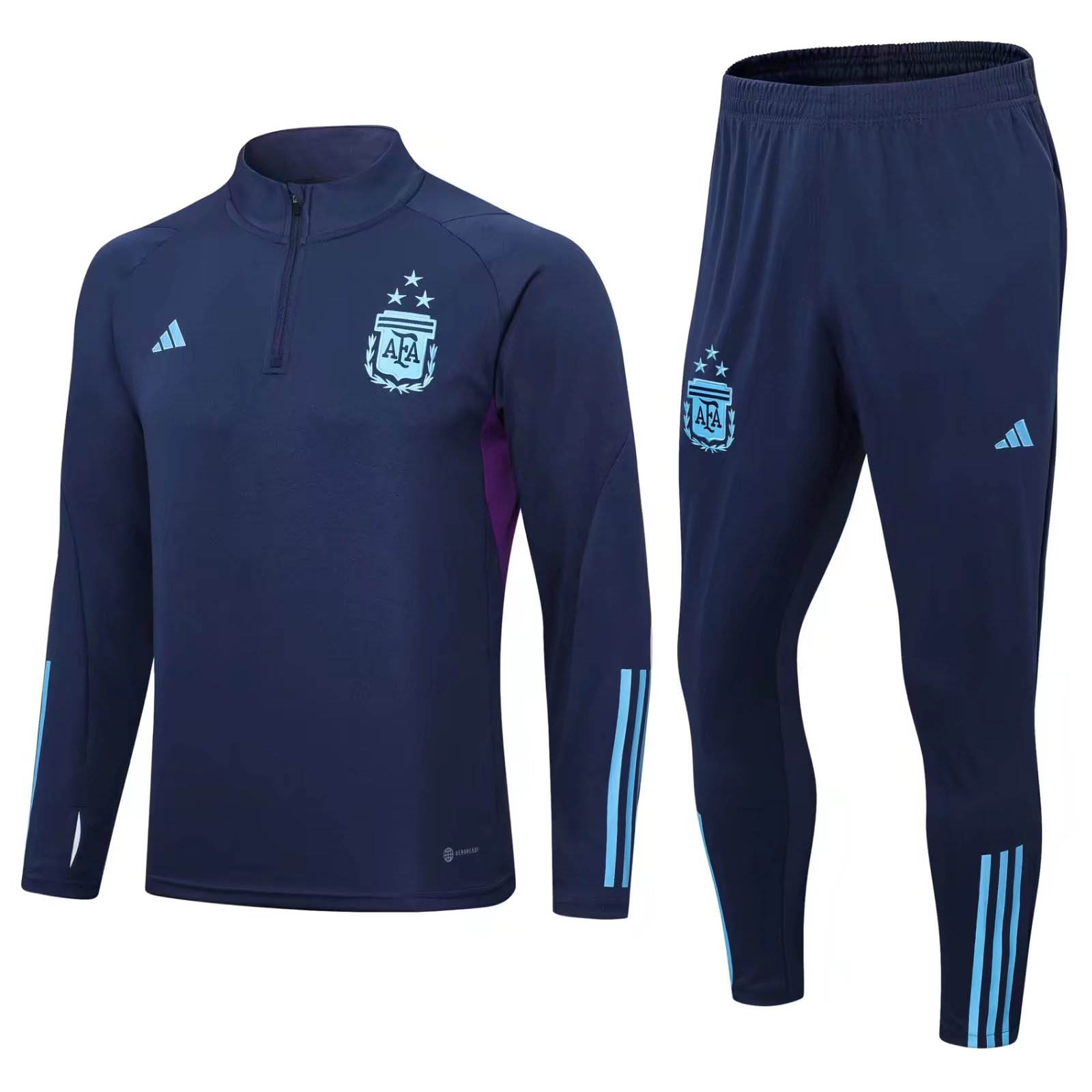 2022 Argentina Half-Pull Training Suit Royal Blue Jersey Set — main view