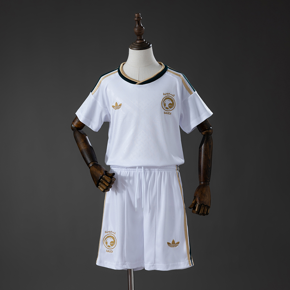Kit Visitante Infantil da Seleção Nacional da Arábia Saudita 2026 AAA qualidade fã Tamanho Infantil