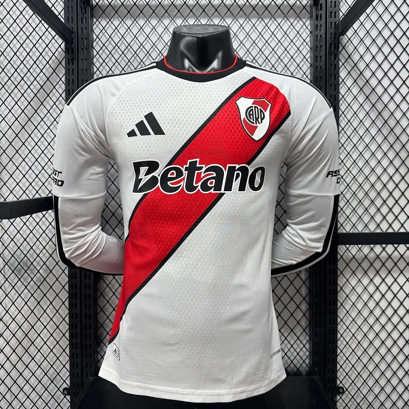 2026/2027 Long Sleeve Player Version River Plate Home Football Jersey 1:1 Thai Quality