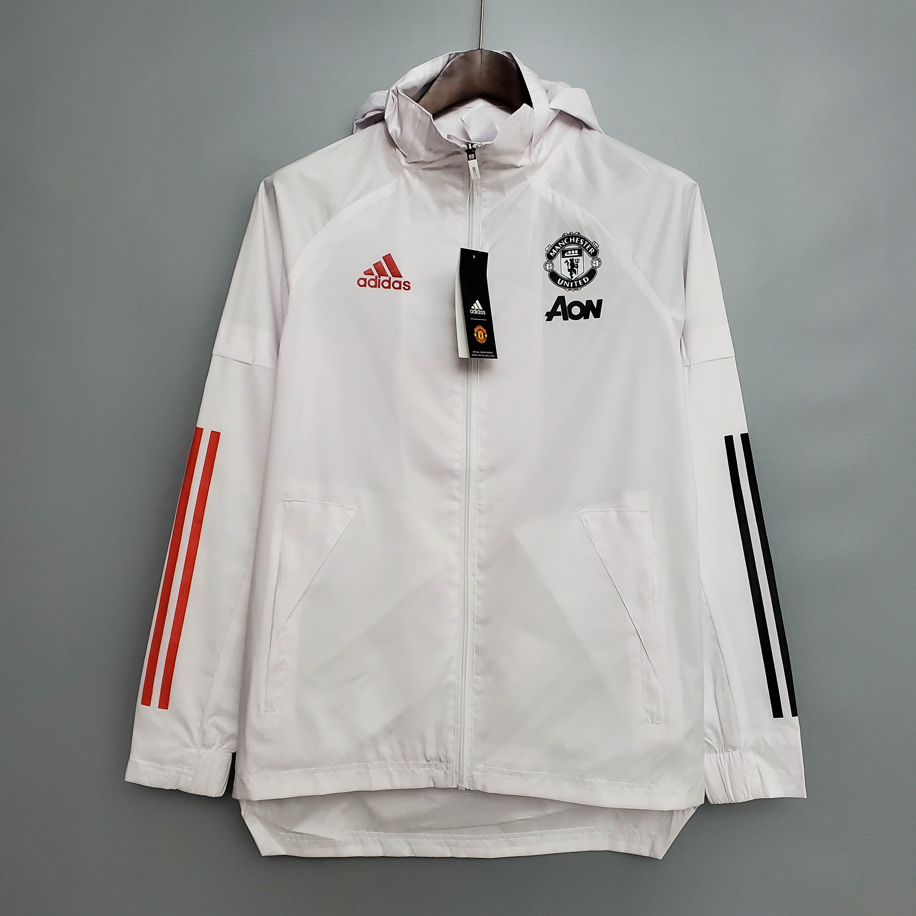 2021 Manchester United Jersey Windbreaker White(Black-Red Edge) — main view