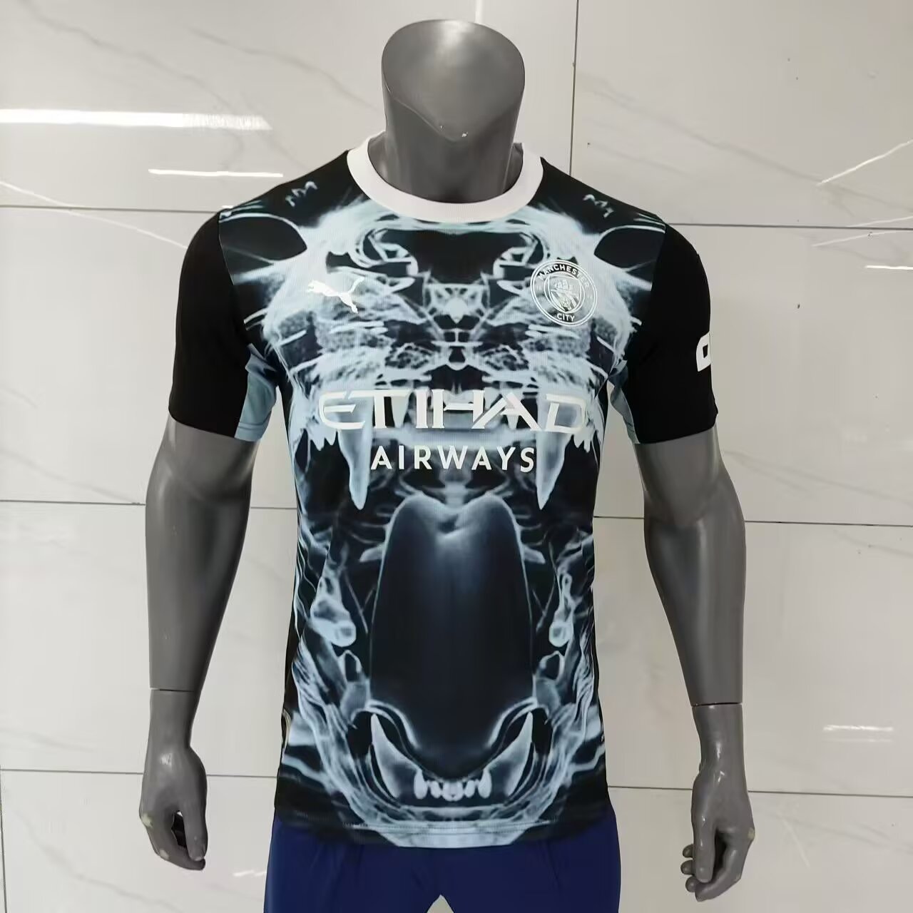 2025/2026 Spielerversion Manchester City Schwarz und Blau Konzeptversion Fußballtrikot Thai-Qualität
