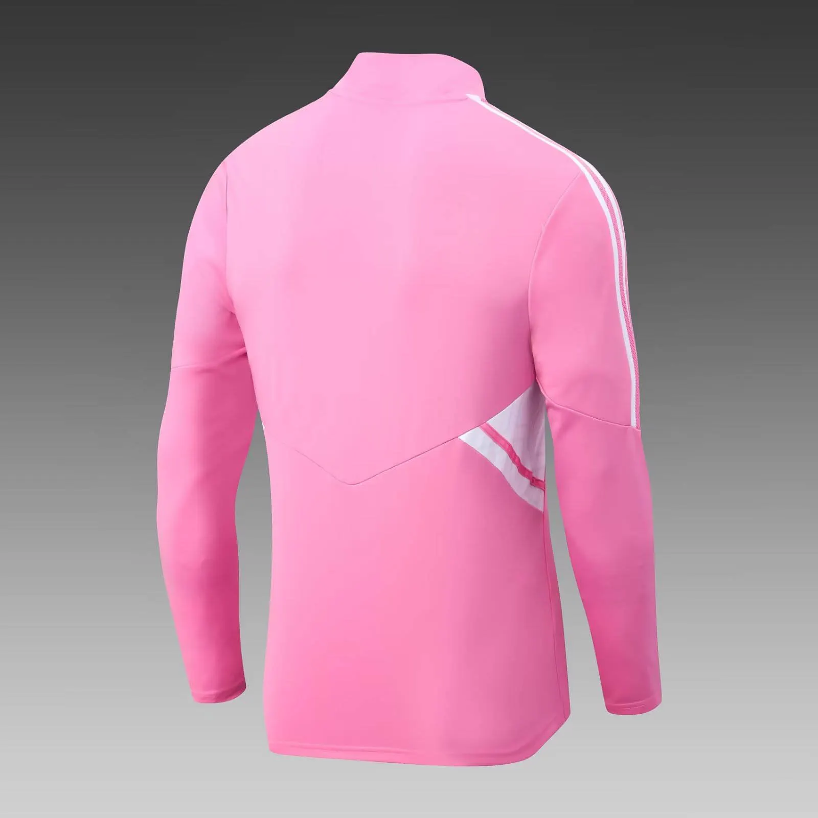 2022/2023 Lyonnais Half-Pull Training Suit Pink Football Shirt Set — view 4