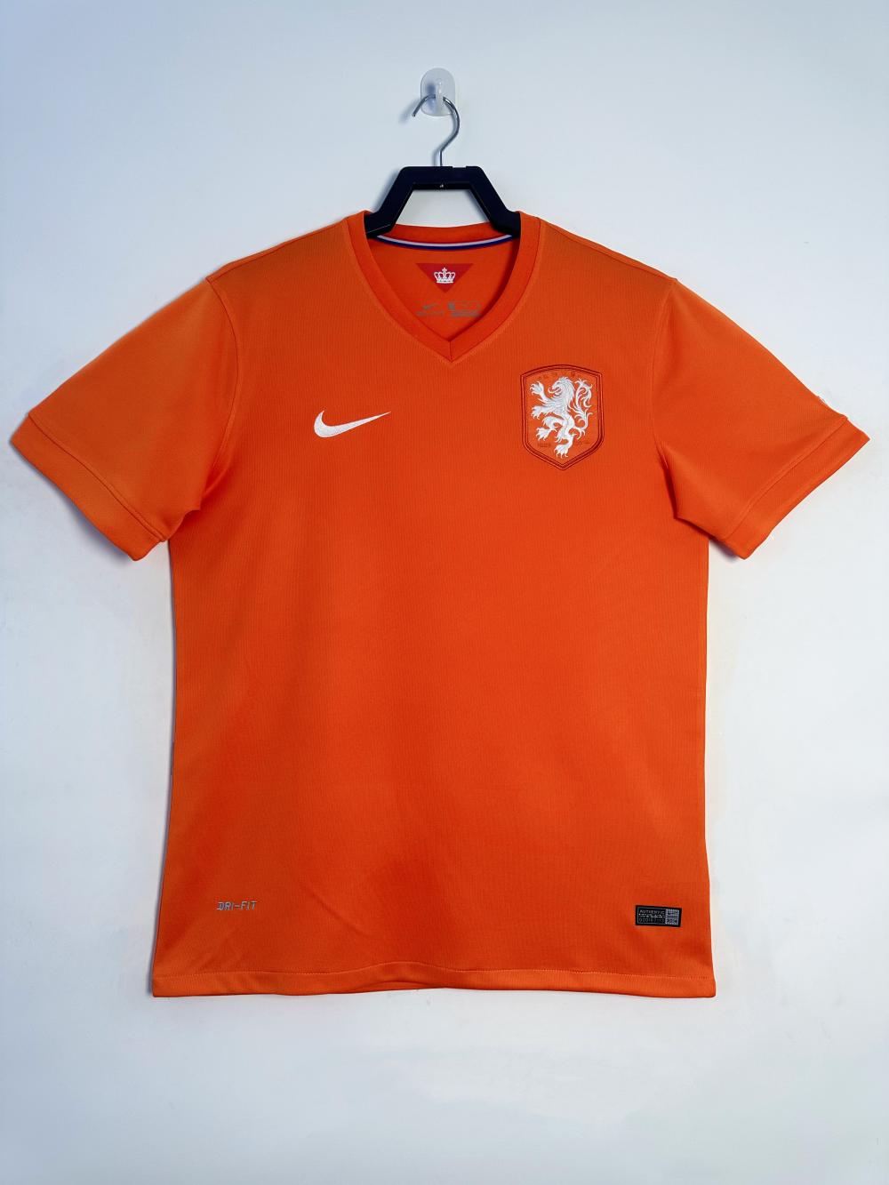 Maillot Domicile Rétro Pays-Bas 2014 Qualité Thaï