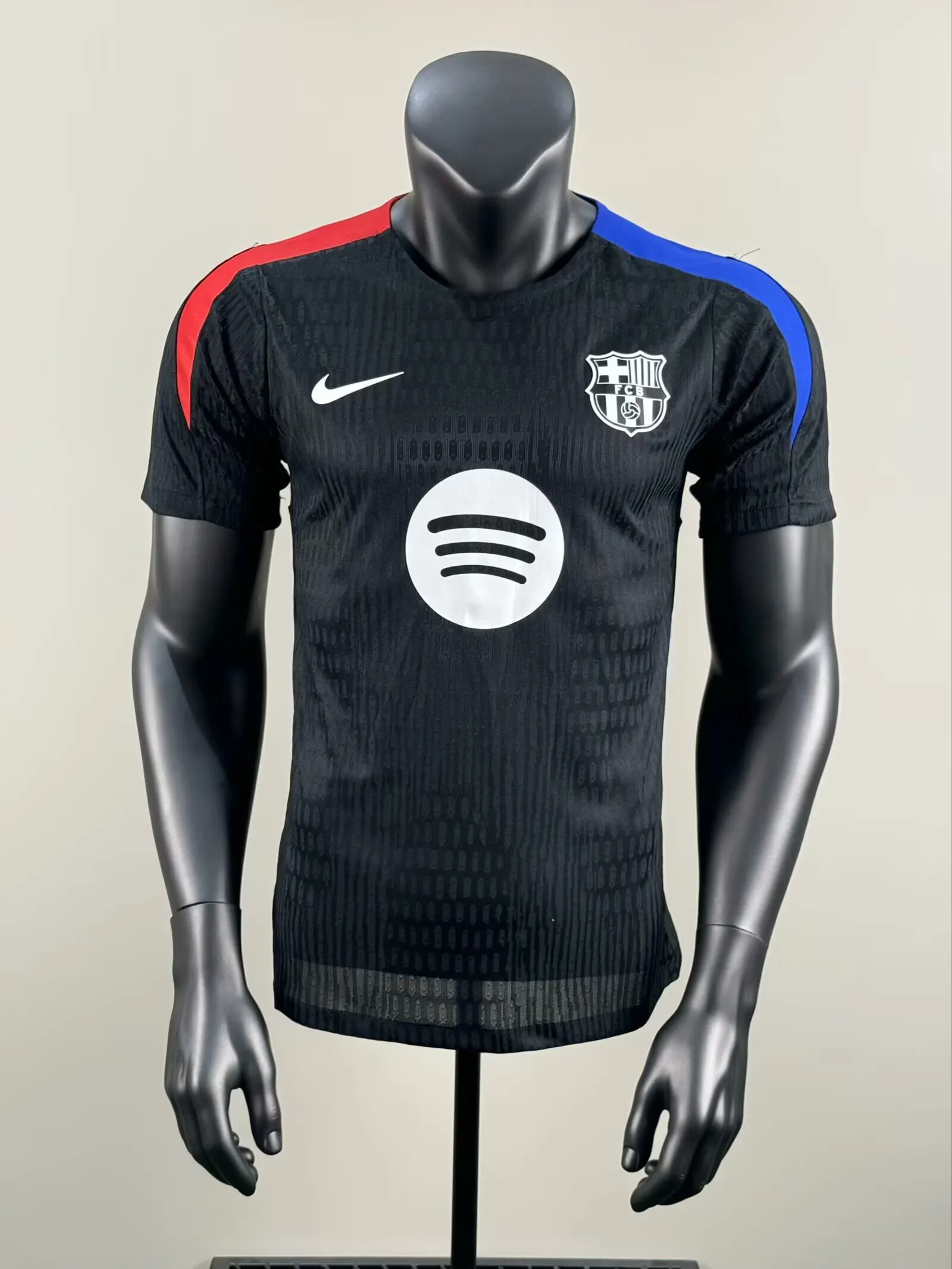 2025/2026 Versión Jugador Ropa de Entrenamiento Barcelona Camiseta de Fútbol Negra Calidad Tailandesa