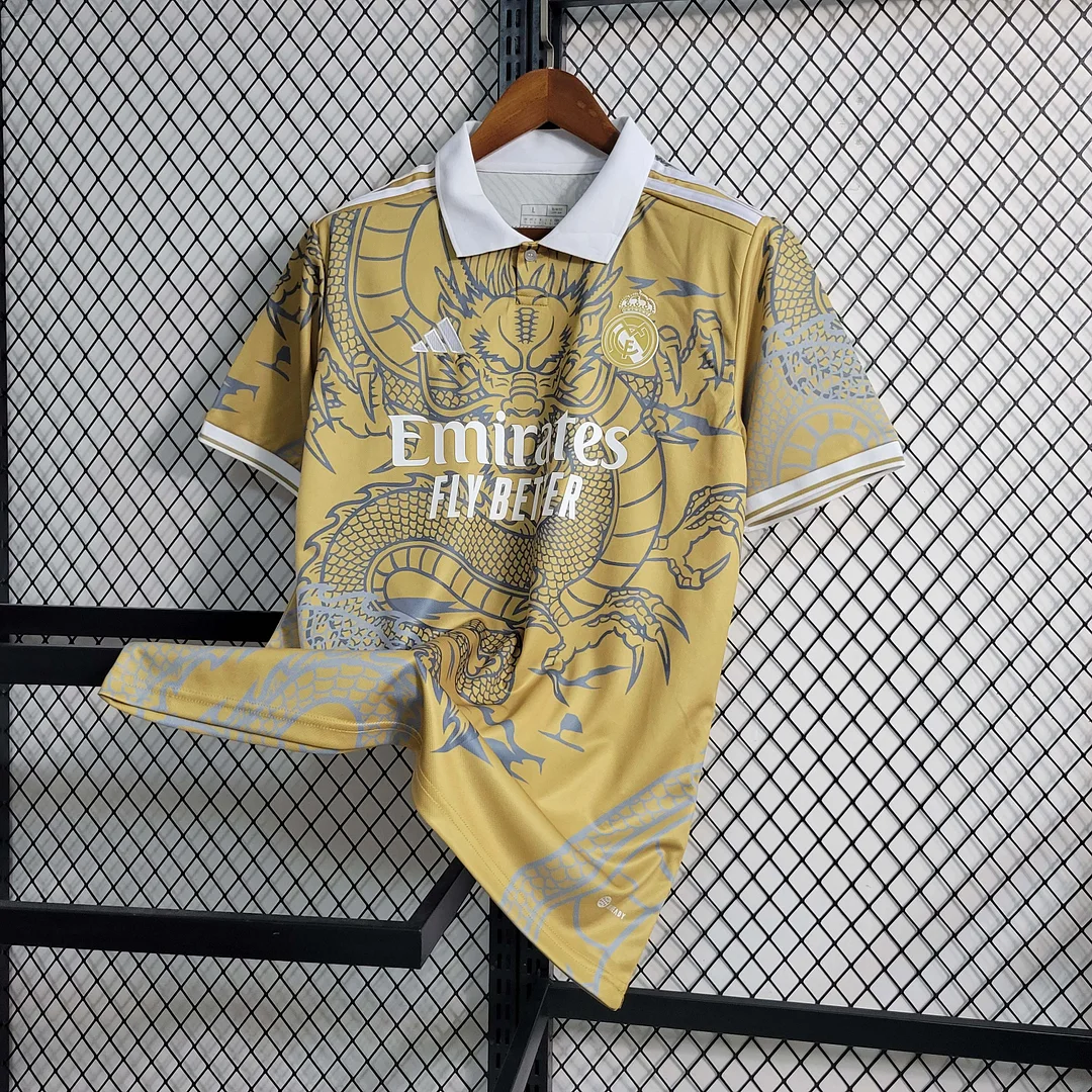 2023/2024 Real Madrid Chinese Gold Dragon Football Shirt — view 3