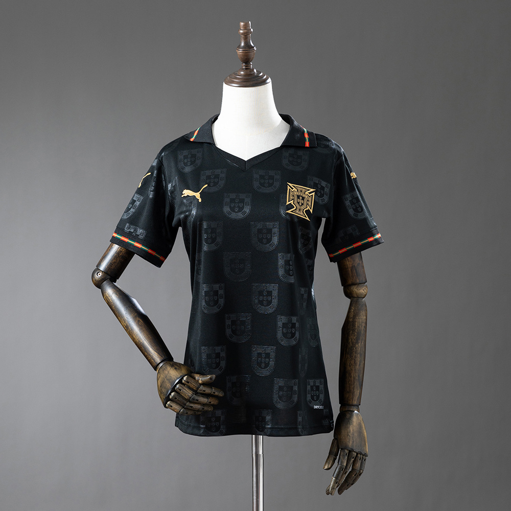 2026 Portugal Sonderausgabe -Schwarzes Damen Trikot AAA Fan-Qualität