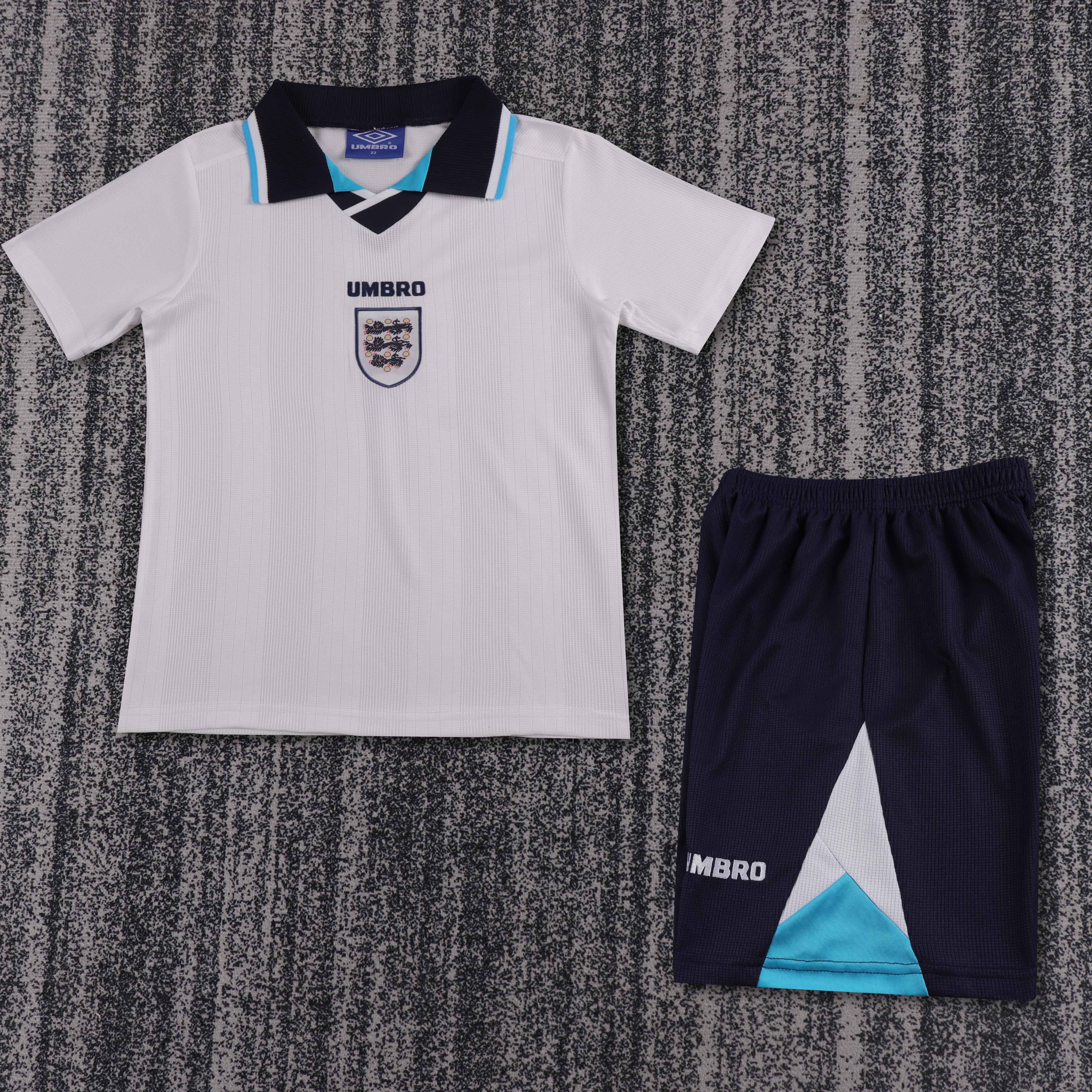1996 Retro England Home Football Shirt AAA fan-grade Kids Size