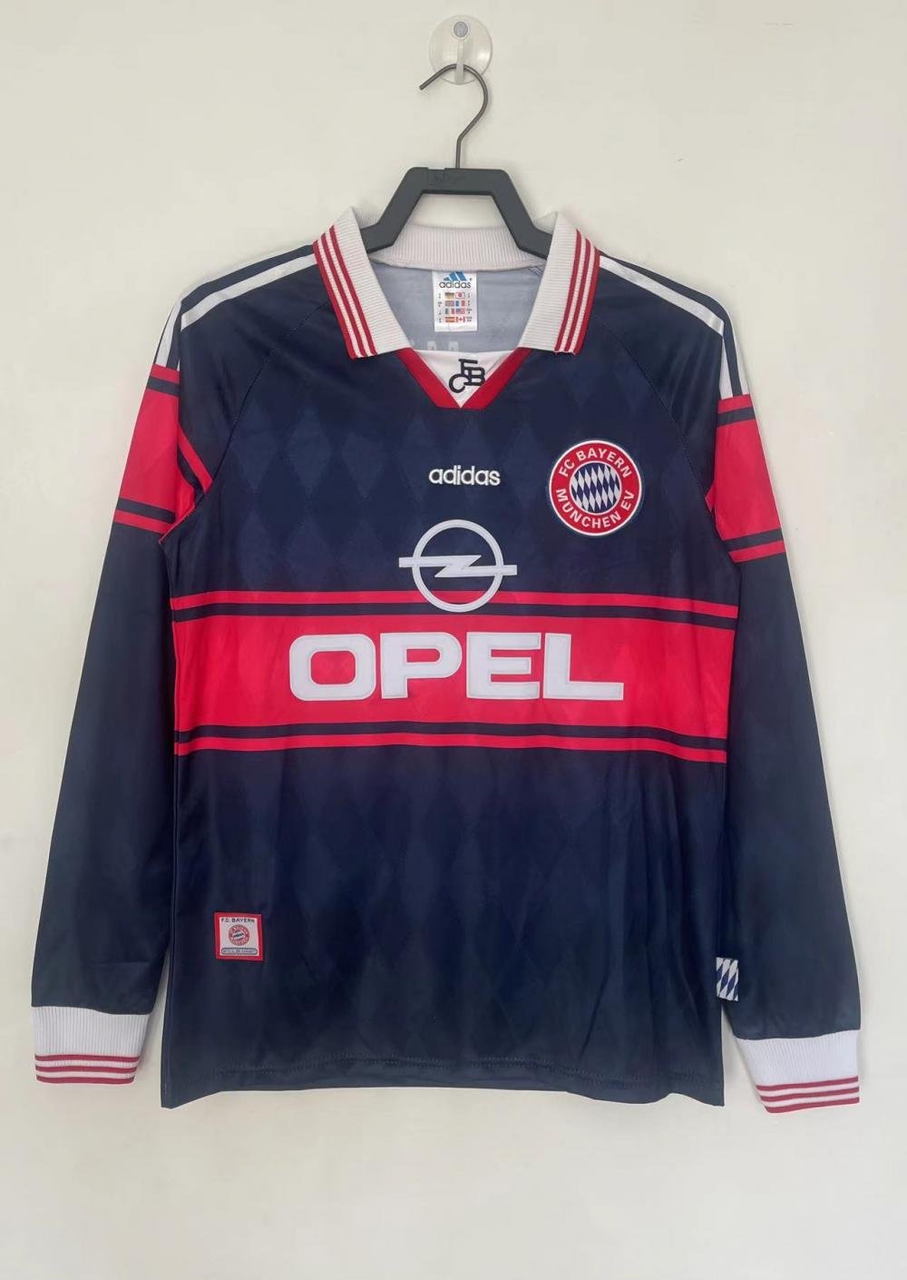 Camiseta de Fútbol Retro Local Bayern Munich Manga Larga 1997/1999 Calidad Tailandesa