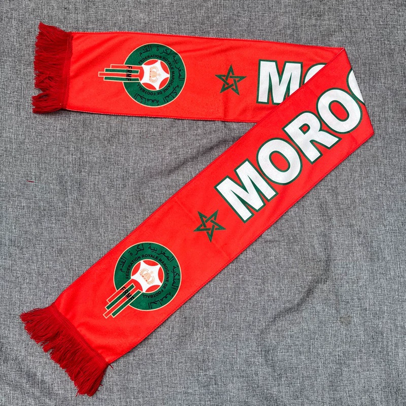 Cachecol Torcedor Marrocos Copa 2026 Vermelho