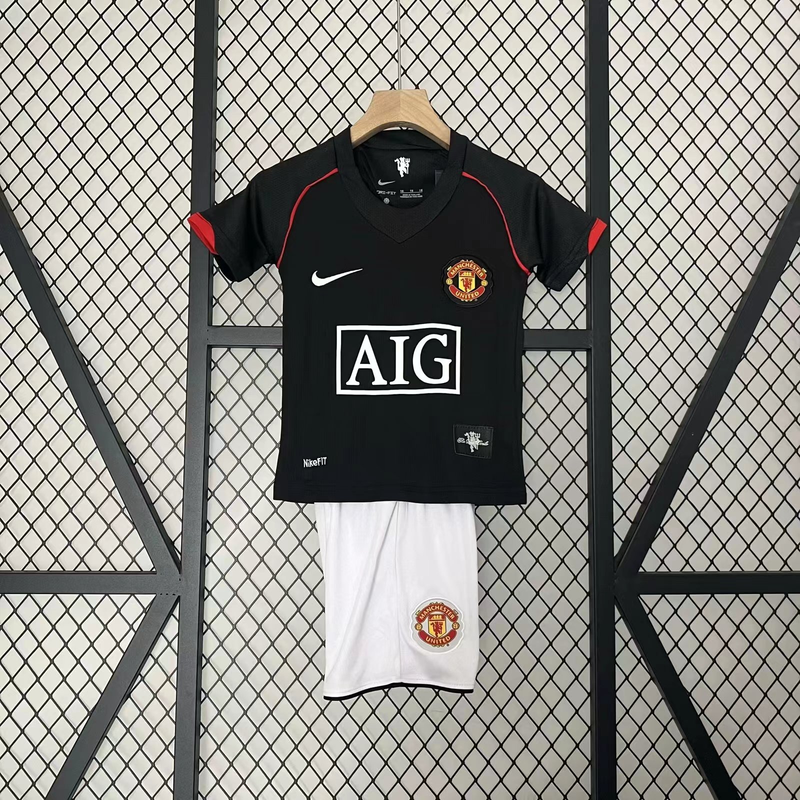 2007/2008 Maillot Rétro Manchester United Third Away Football Qualité Thaï Taille Enfant