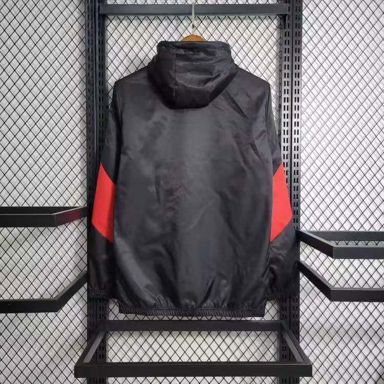 2023/2024 AC Milan Jersey Windbreaker Black-red — view 2