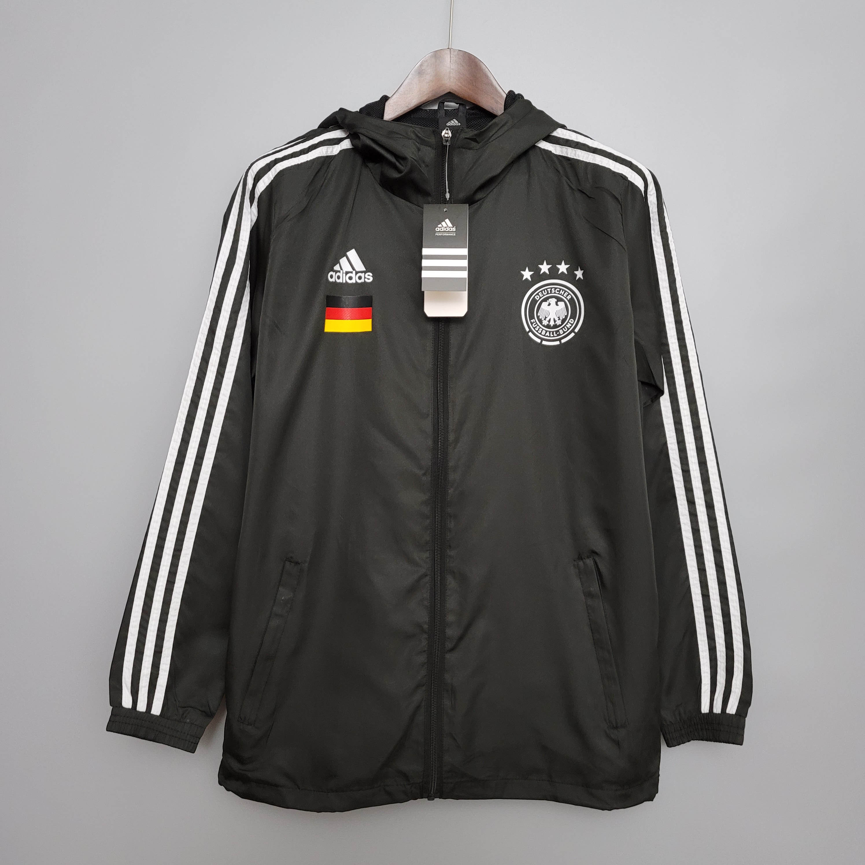2021 Windbreaker Soccer Jersey Germany Black — main view