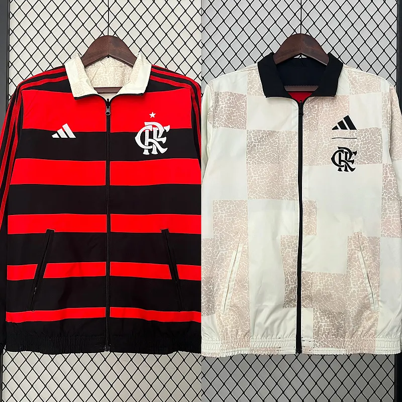 2024-2025 Flamengo CasuaI Reversible Windbreaker(white-red)Soccer Jersey AAA fan-grade