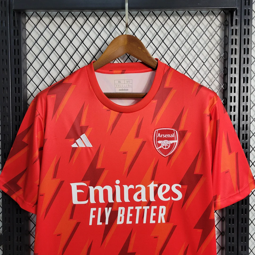 2023/2024 Arsenal Training Wear Red Soccer Jersey — view 4
