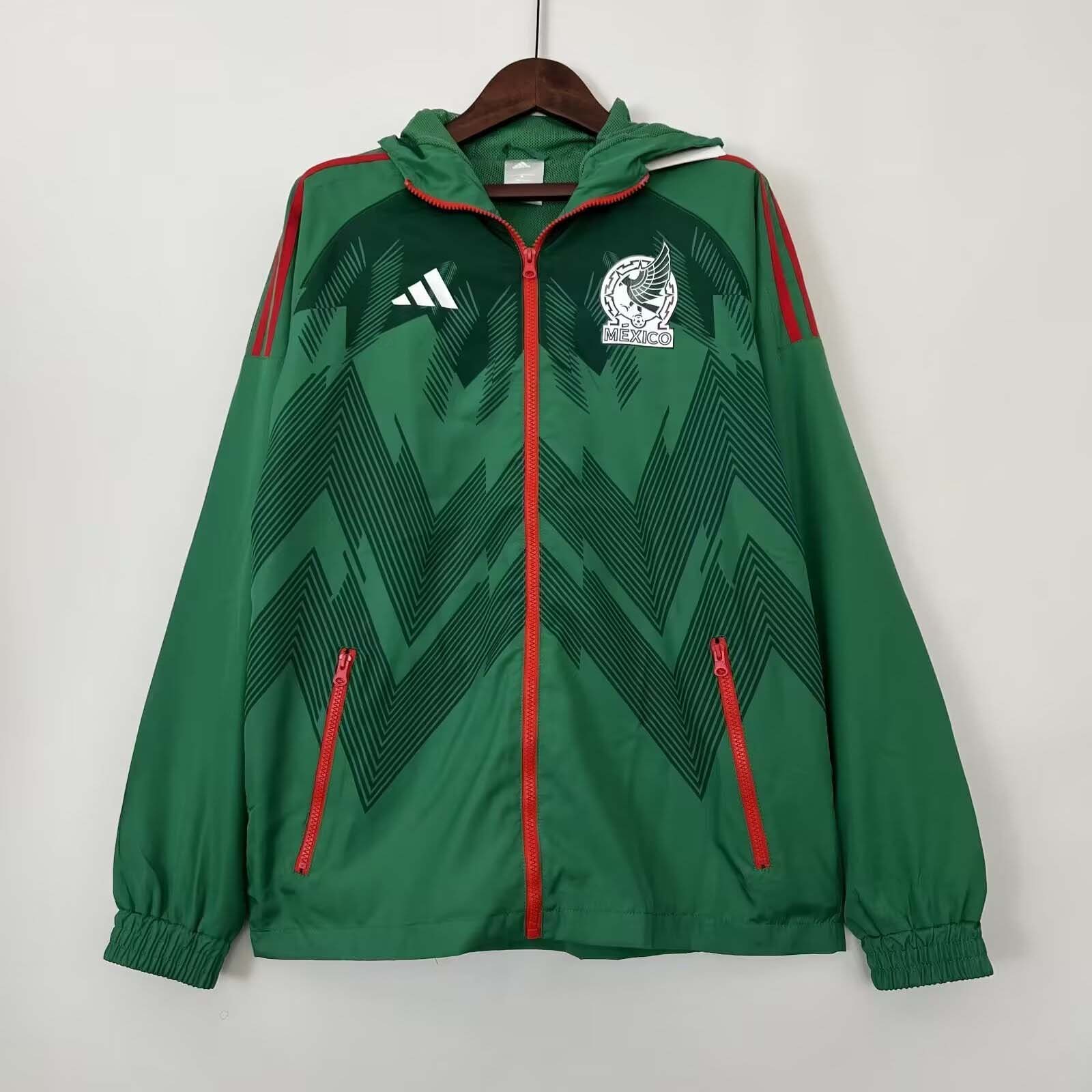 2022 Mexiko Windbreaker Grün Fußballtrikot AAA Fan-Qualität — main view