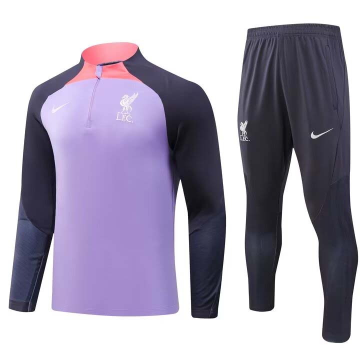 2023 Liverpool Half-Pull Training Suit Purple Jersey AAA fan-grade Set