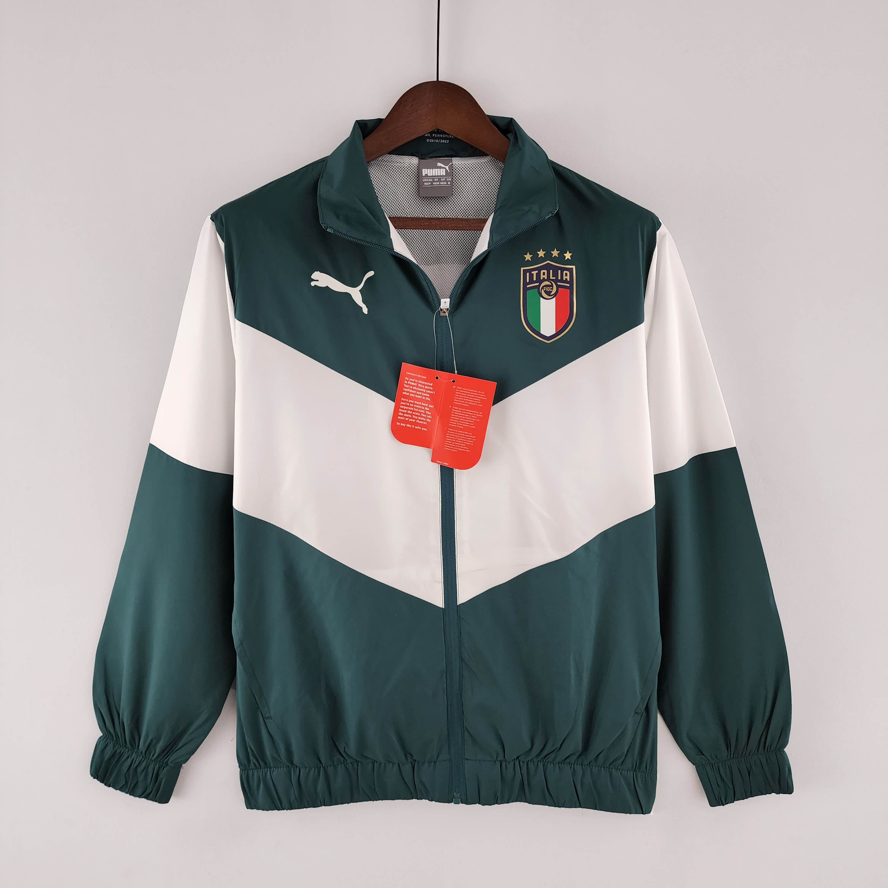 2022 Italy Windbreaker White-Green — main view