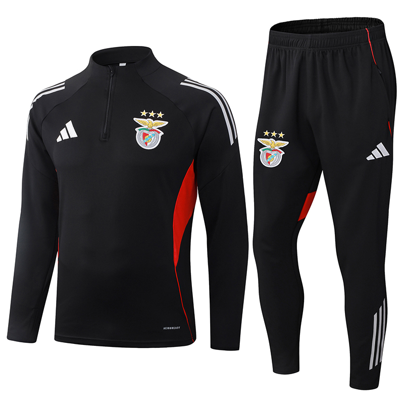 2025/2026 Benfica Half-Pull Training Suit Black Football Shirt AAA fan-grade Set