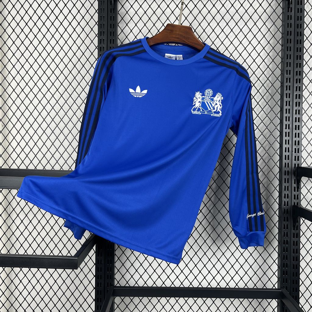 2024/2025 Player Version Manchester United Joint Edition Blue Long Sleeves Football Shirt AAA fan-grade