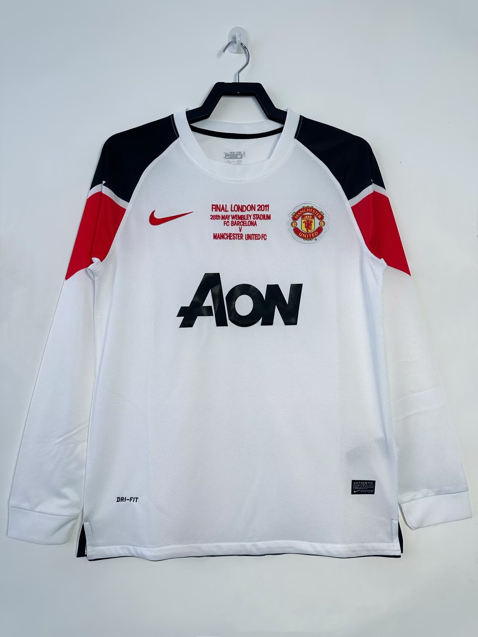 2010/2011 Retro Manchester United Long sleeves Away Football Shirt AAA fan-grade