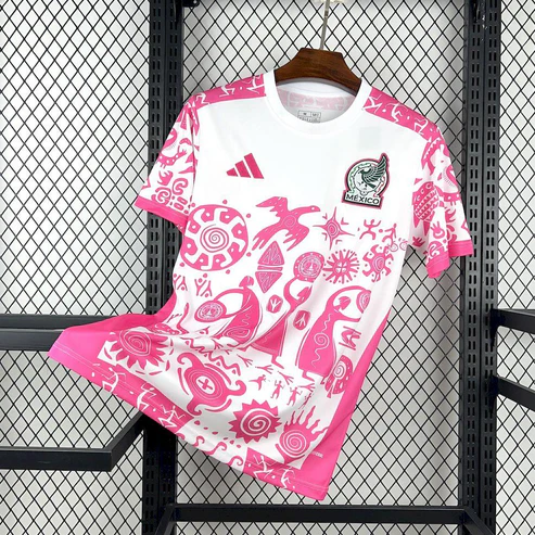 2025/2026 Mexique Concept Jersey Spécial Rose-Blanc Football AAA qualité fan