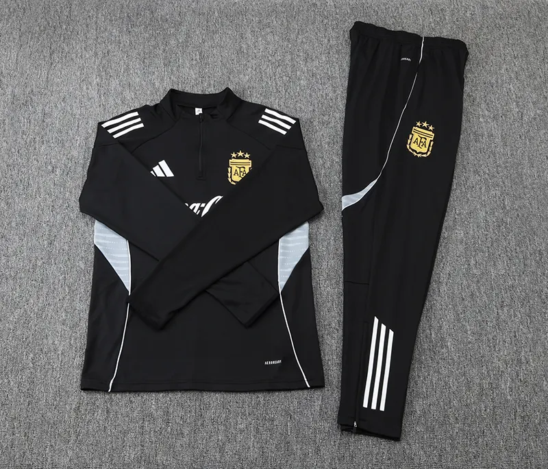 2025/2026 Argentina Half-Pull Training Suit Black Jersey Set — view 7