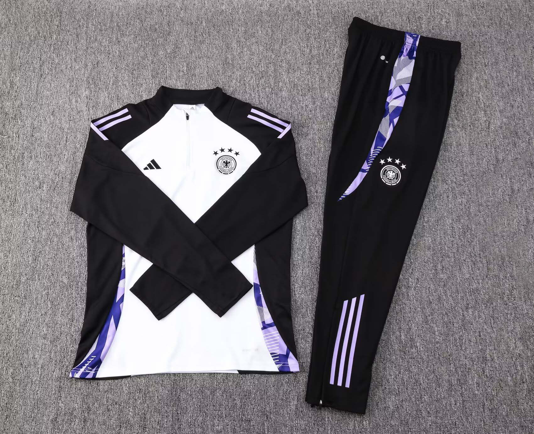 2024-2025 Germany Half-Pull Training Suit White Jersey Set — view 3
