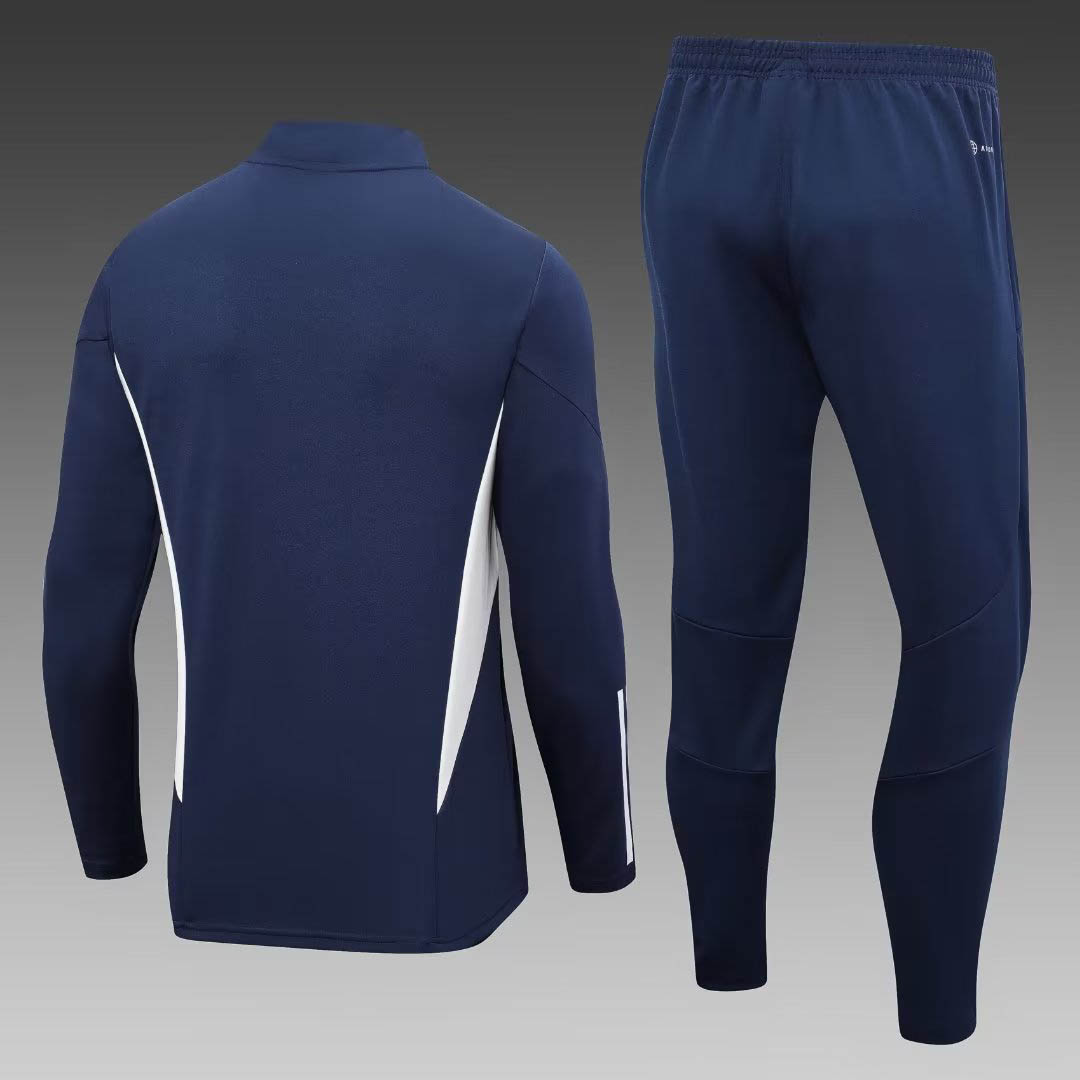 2023 Italy Half-Pull Training Suit Royal Blue Soccer Shirt Set — view 2