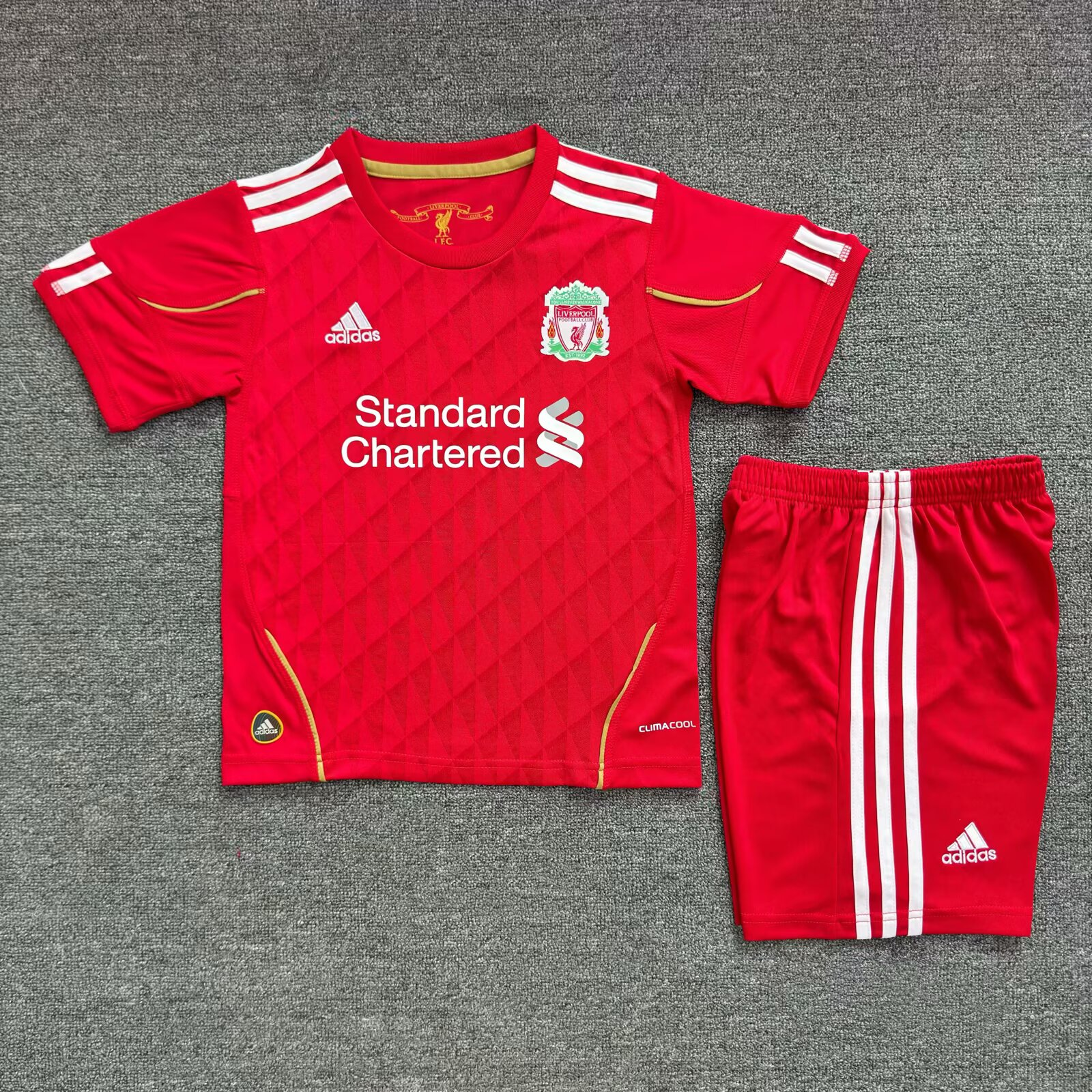 2010/2011 Retro Liverpool Maillot Football Domicile 1:1 Qualité Thaï Taille Enfant