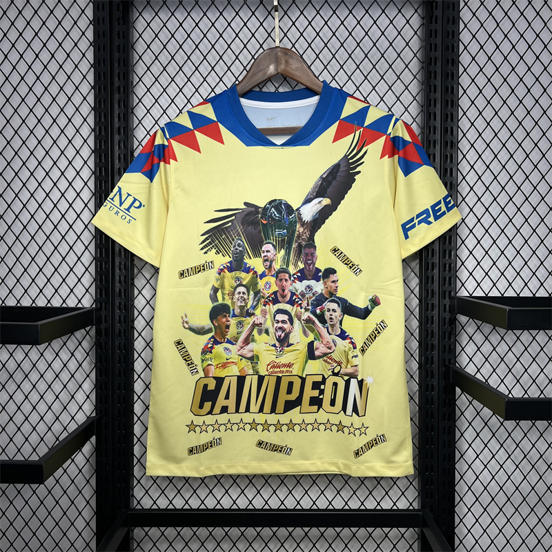 2024/2025 Club América Édition Commémorative Champions Jaune Maillot Qualité Thaï