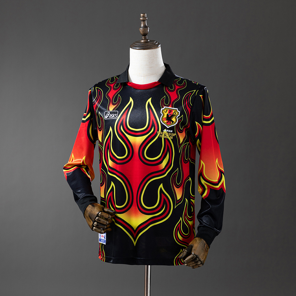 1998 Retro Japan Goalkeeper Long Sleeve Football Jersey -Red&Black AAA fan-grade