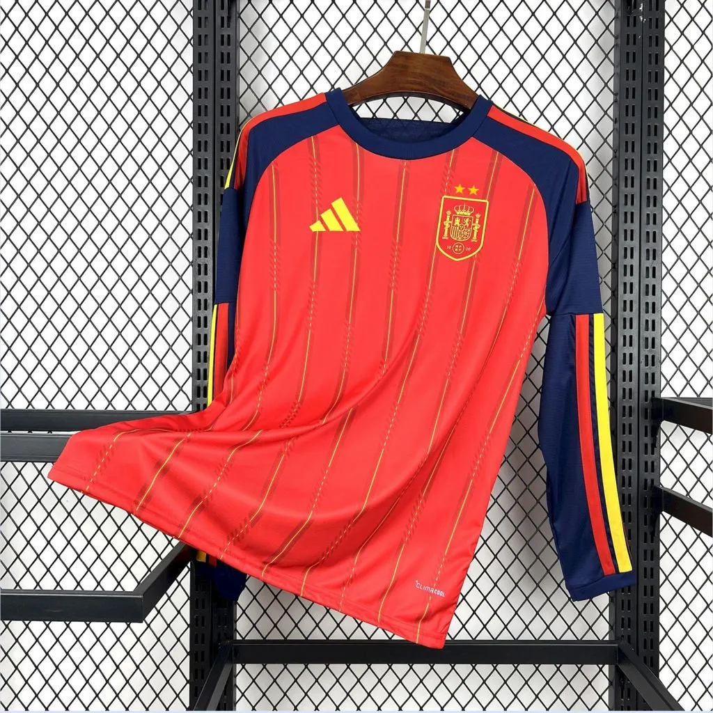 2026 Long Sleeve Spain Home Football Shirt 1:1 Thai Quality