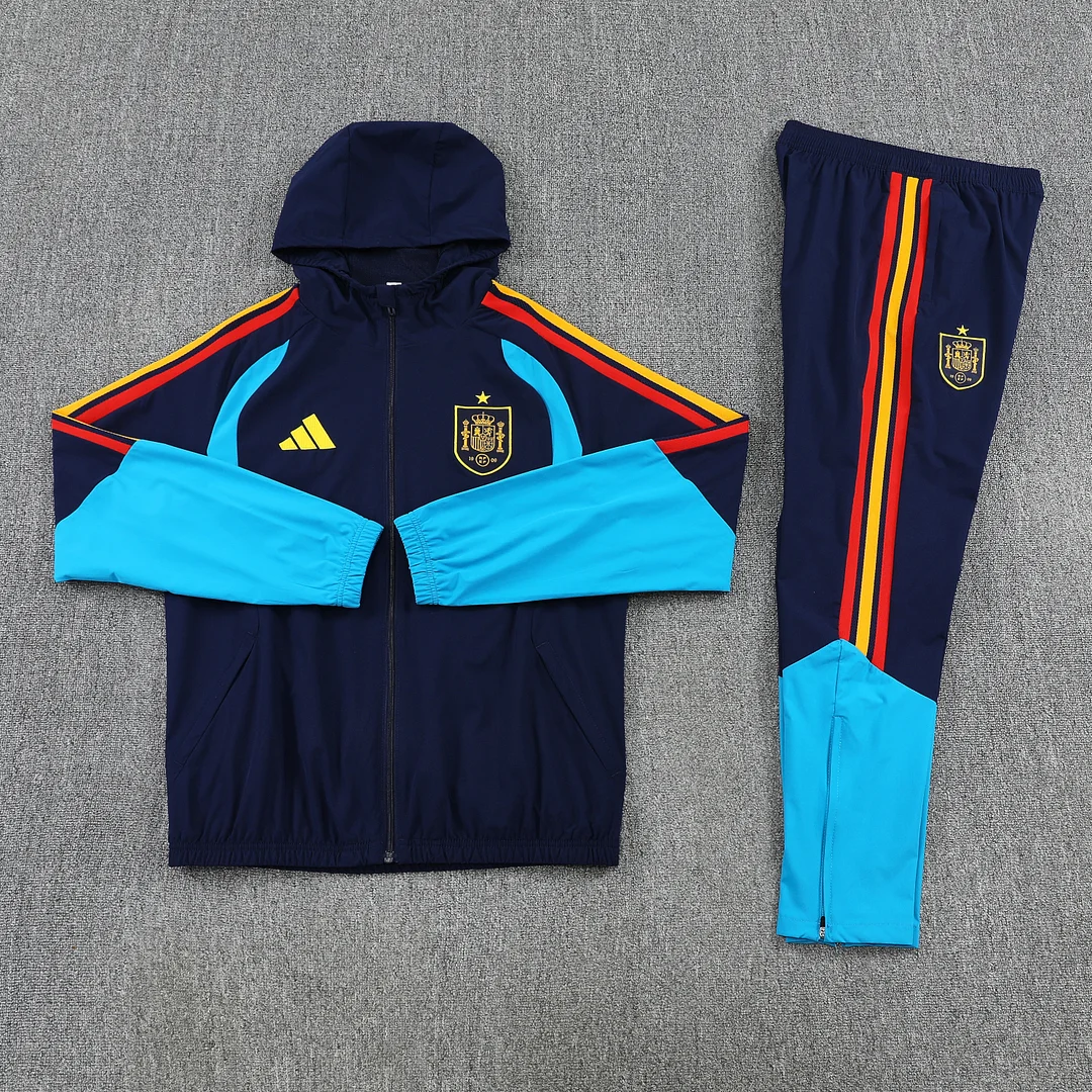 Veste Coupe-Vent Tiro Toutes Météos Espagne 2026 Bleu Royal AAA fan-grade