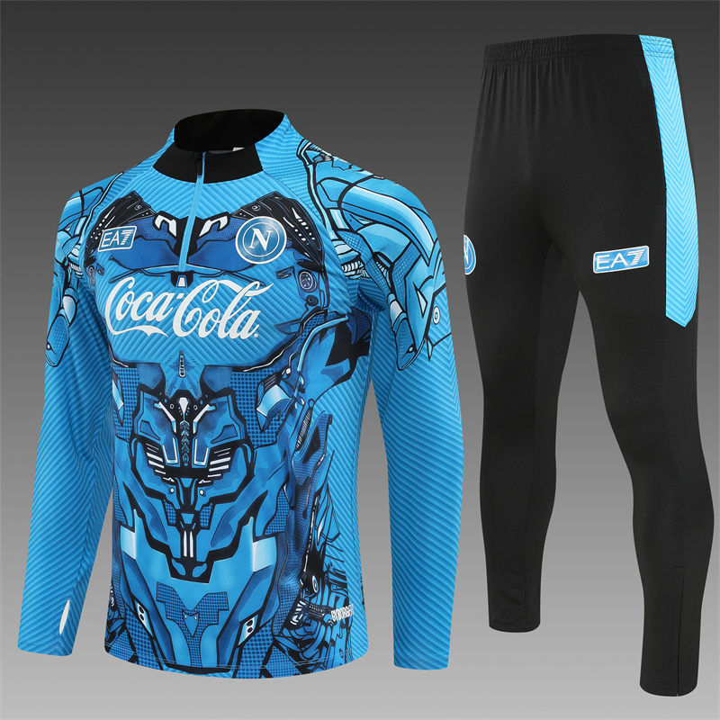 2025/2026 Napoli Demi-tirette Entraînement Bleu Ensemble 1:1 Qualité thaïlandaise