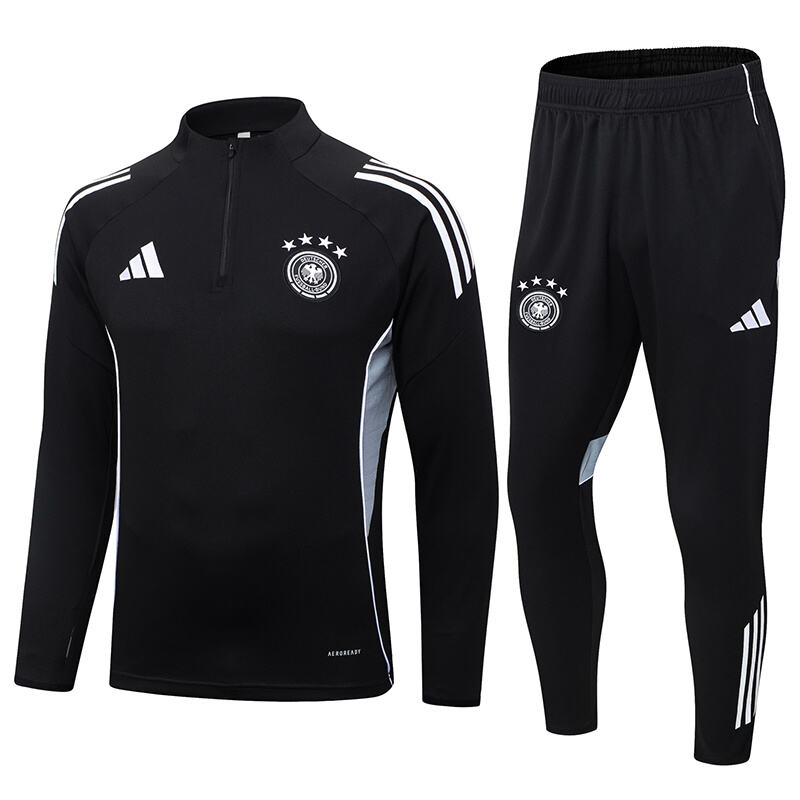 2025/2026 Germany Half-Pull Training Suit Black Jersey Set — main view