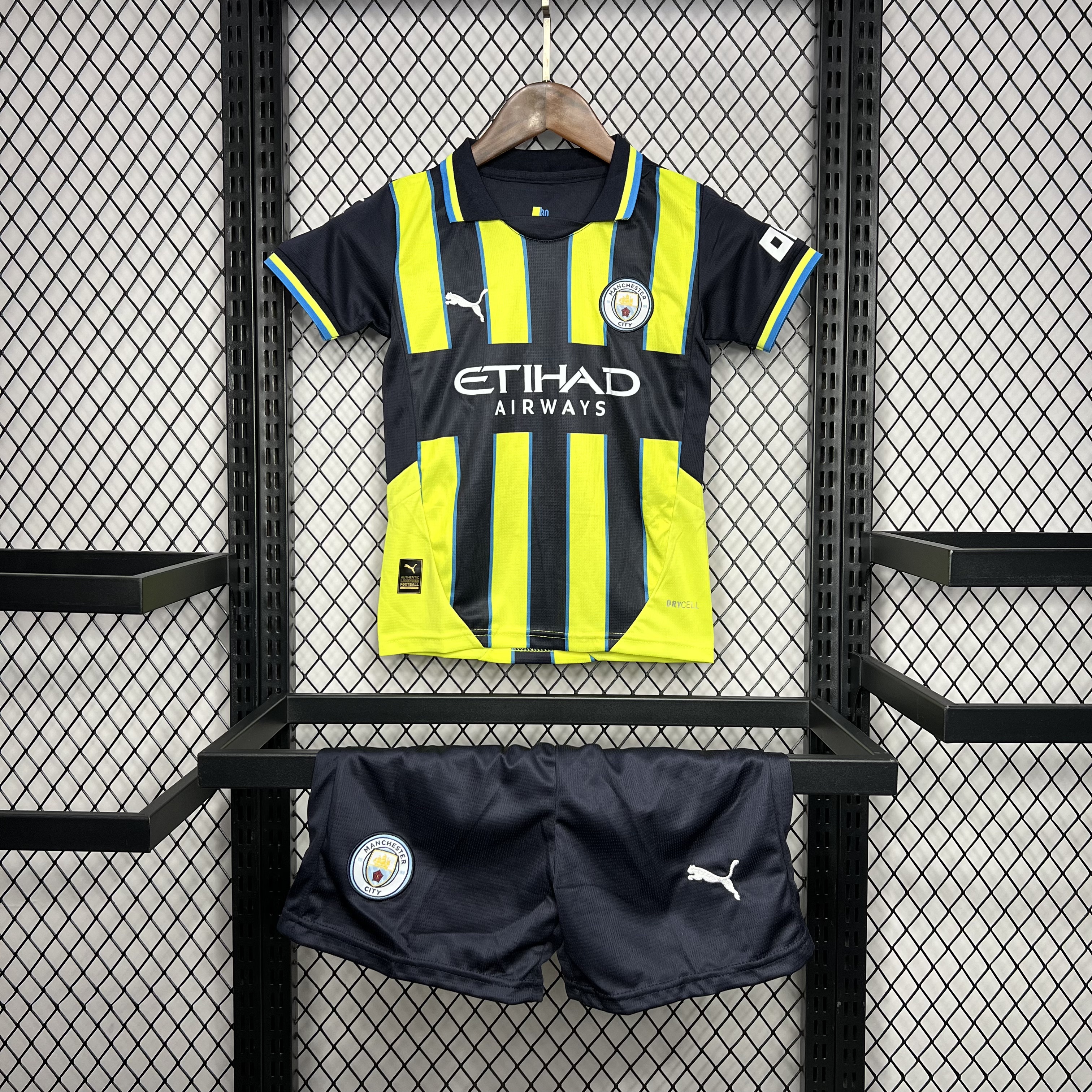 Camisa de Futebol Manchester City Visitante 2024/2025 Qualidade Tailandesa Tamanho Infantil