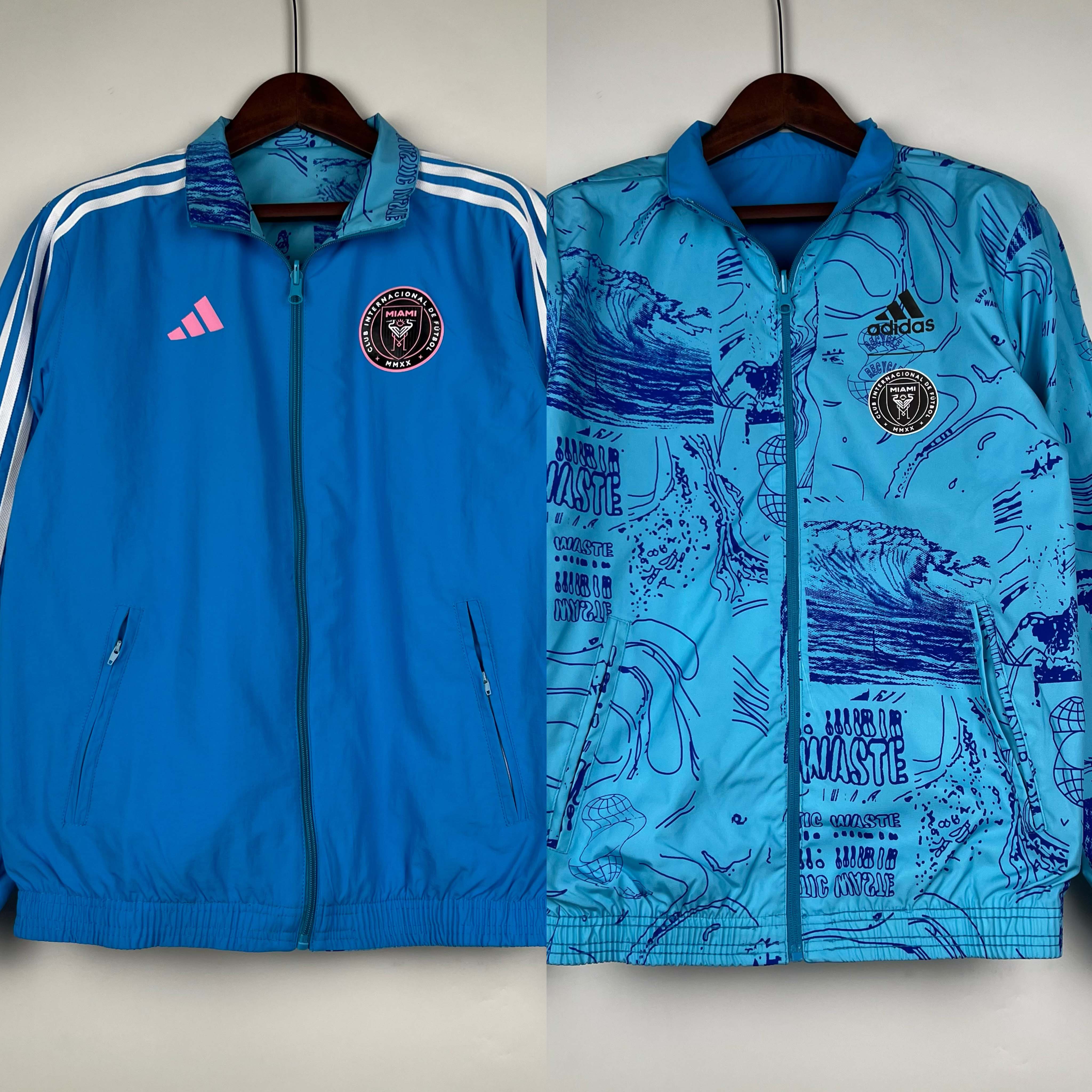 2023/2024 Inter Miami Reversible Windbreaker Blue Soccer Jersey AAA fan-grade