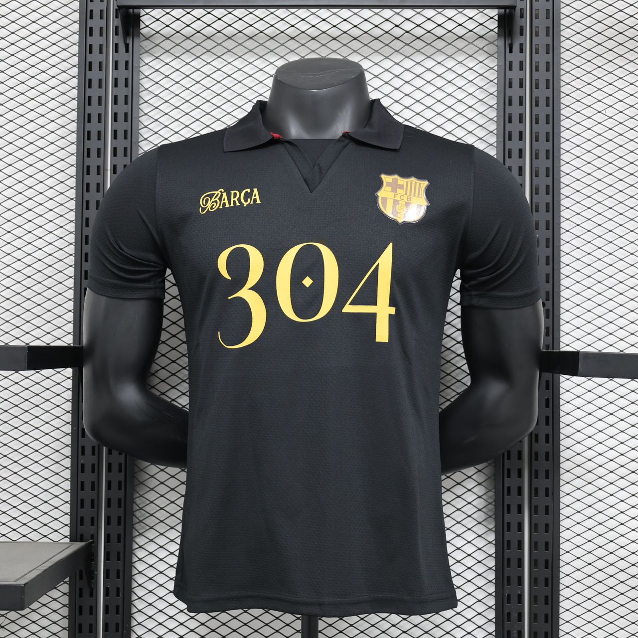 2024/2025 Player Version Barcelona 304 Anniversary Edition Black Jersey AAA fan-grade